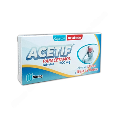 Acetif 500 mg con 10 tabletas (Paracetamol)