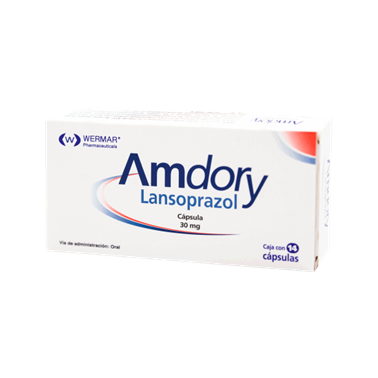 Amdory 30 mg con 14 cápsulas (Lansoprazol)