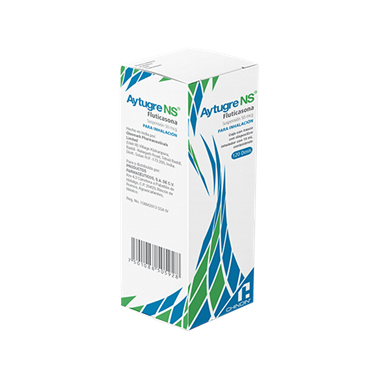 Aytugre NS 50 mcg/dosis aerosol para inhalación caja con 1 frasco con 10.2 g equivalente a 120 dosis (Fluticasona)
