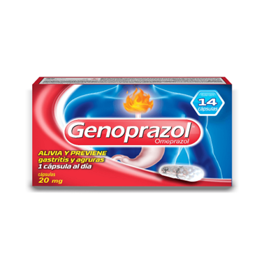 Genoprazol 20 mg con 14 cápsulas (Omeprazol)