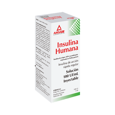 Insulina Humana (Acción Rápida) 100 UI/mL solución inyectable frasco ámpula con 10 mL (AMSA)