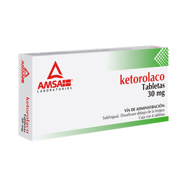 Ketorolaco 30 mg con 6 tabletas sublinguales (AMSA)