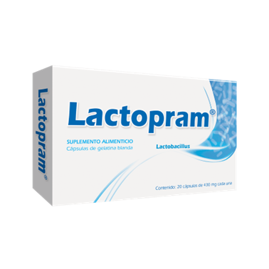 Lactopram 430 mg con 20 cápsulas (Lactobacilos)