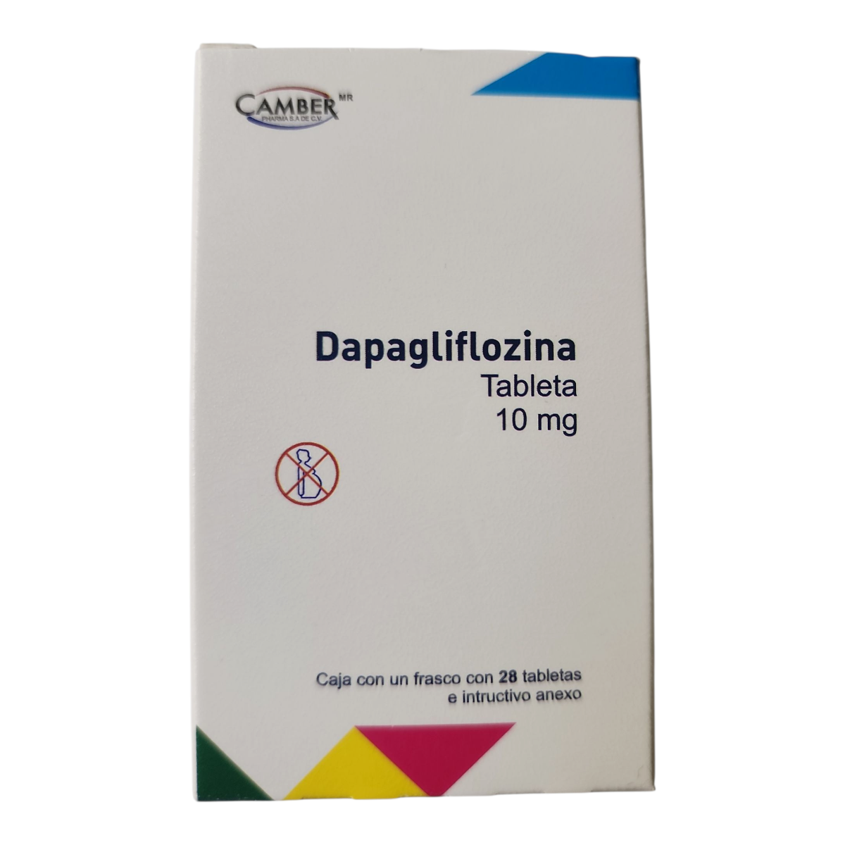 Dapagliflozina 10 mg con 28 tabletas (Camber)