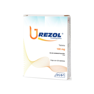 Urezol 100 mg con 20 tabletas (Fenazopiridina)