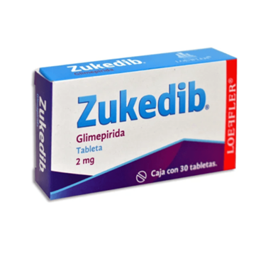 Zukedib 2 mg con 30 tabletas (Glimepirida)